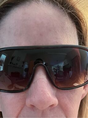 Womens NY Collection Black Frame Sunglasses with Brown Gradient Lenses